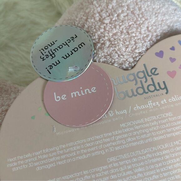 Snuggle Buddies Warm Me I’m Yours Sherpa Pink Heart Removable Heatable Belly - Picture 10 of 12